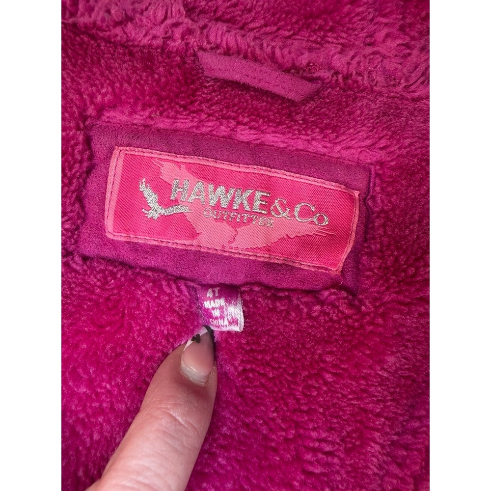 Hawke & Co‎ Outfitters Girls Faux Suede Pink Coat: Size 4T Super Soft & Warm - Picture 4 of 7